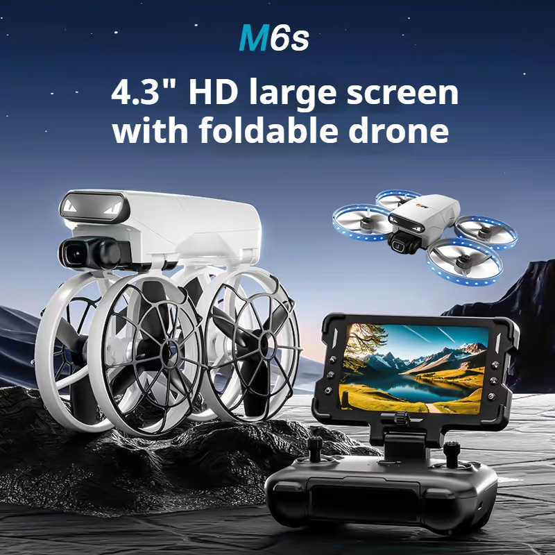 Drone Camera 4K - M6s Folding Drone with Screen Remote
