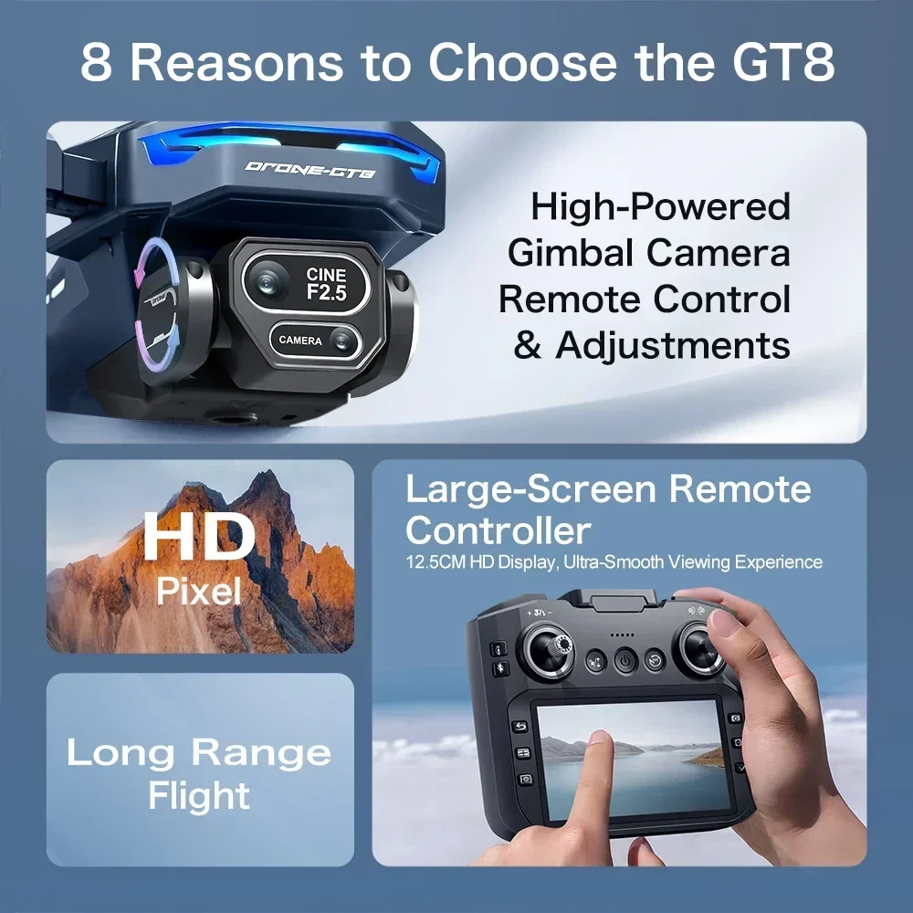 Drone 4K HD GT8 Camera Obstacl - Drone Camera Night Vision review and price